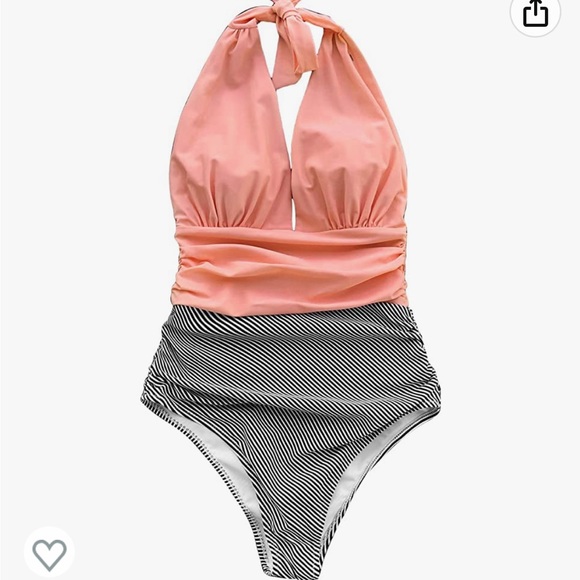 Cupshe. Deep plunge, backless one piece with ruched bottom. NWOT - Picture 6 of 9